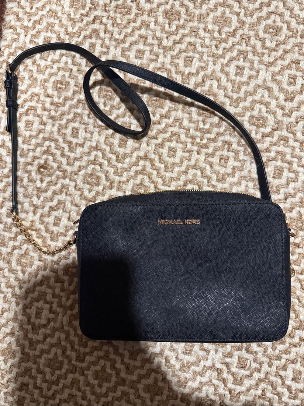 Michael Kors Black Crossbody with Gold Hardware